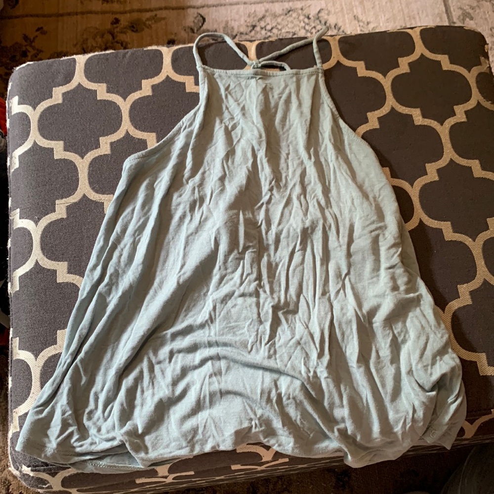 Mint green cropped top with semi open back